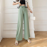 Palazzo Pants Knitted Wide-Leg Pants Summer High Waist Loose Drooping