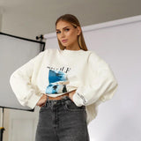 Women Sweatshirt Women's Sweater Printed round Neck Loose Casual