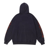 Men Hoodie Letter Hooded Sweater Men's Loose Casual Wash