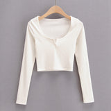 Women T-Shirt V-neck Slim T-shirt Women Short Long Sleeve Top