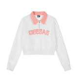 Women Hoodie Short Sweater Polo Collar Long Sleeve Casual Women