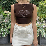 Women Halter Tops Women's Spring Clothing Hot Drilling Sleeveless Midriff-Baring Sexy Vest