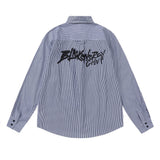 Men Long Sleeved T Shirt Spring and Autumn Vertical Striped Long Sleeve Shirt Men's Casual Loose Shirt Outer Wear