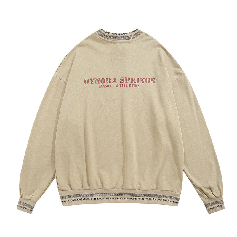 Men Hoodie round Neck Sweater Men's Spring and Autumn Leisure Long Sleeve Loose