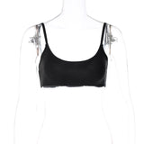 Women Halter Tops Winter Sexy Solid Color Slim Fit Midriff-Baring