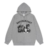 Men Hoodie Coat Men's Cardigan Zipper Hooded Top Loose Hooded