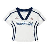 Women T-shirt Printed V-neck Short-Sleeved T-shirt Women's Summer Exposed Navel