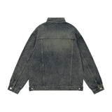 Men Fleece Lined Hoodie Spring and Autumn Denim Jacket Men Vibe Washed and Worn Denim Jacket