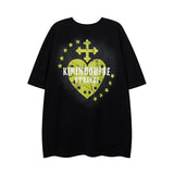 Men T Shirt Printed Short-Sleeved T-shirt Men's Ins Loose Street Casual Couple