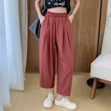 Palazzo Pants Texture Ice Silk Leisure Pants Straight Wide Leg Pants