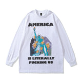 Men Long Sleeve Shirt Men's Spring and Autumn Wear Vintage Hip Hop Long Sleeve T-shirt Men and Women