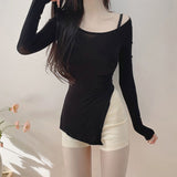 Women Long Sleeve Shirt Spring Split Button Design Blouse Female