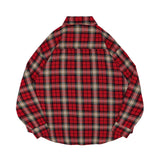 Men Long Sleeved T Shirt Spring and Autumn Lattice Shirt Men Letter Embroidery Loose Shirt Coat