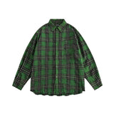 Unisex Jacket Autumn Destroyed Plaid Long Shirt