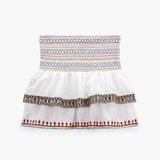 Women Skirt Summer Women's Contrast Color Embroidery Top and Skirt