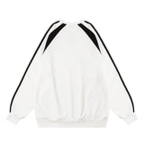 Men Hoodie Spring and Autumn Loose Sweater Men's Casual Raglan Sleeve Patchwork Stripes