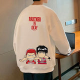 Men Hoodie Cartoon Anime Print Autumn Sweater Male Loose