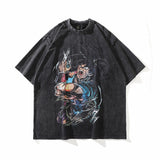 Men T Shirt Printed Short-Sleeved T-shirt Men's American Retro Top