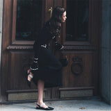Women Sweater Dress Knitted Dress Fall/Winter Sweater Dress Lapel Tight