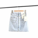 Women Skirt Spring and Summer Simplicity Vintage Denim Skirt