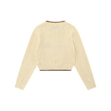 Women Sweater Short Knitted Cardigan Crew Neck Casual Spring and Autumn Girls