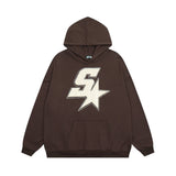 Men Hoodie Letter Embroidered Hot Fix Rhinestone Hooded Sweater Men's Autumn Loose