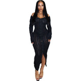 Women Dresses Hip Skirt Design Long Sleeve Dress