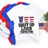 Women's Independence Day T Shirt round Neck Short Sleeve T-shirt Women's Top
