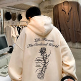 Men Hoodie Hooded Sweater Autumn High Street Pu Shuai Loose Casual Jacket