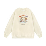 Men Hoodie Cartoon Animal Printed Crew Neck Sweatshirt