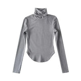 Women T-Shirt Autumn and Winter Stretch Tight Long-Sleeved T-shirt Top