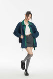 Unisex Jacket Autumn Striped Contrast Color Denim Jacket Women's Clothing
