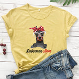 Colored Bandana Doberman Mom T-shirt Cute Dog Mom Gift