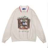Men Hoodie Lapel Sweater Men's Spring and Autumn Print Casual Long Sleeve