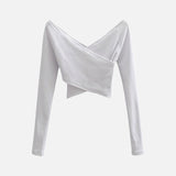Women's Long Sleeve Shirt V-neck Top Women's Short Long Sleeve