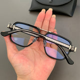 CHH Chrome Hearts Glasses Double Beam Black Frame Plain Face Glasses Frame