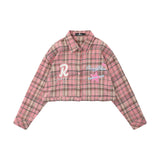 Women Long Sleeve Shirt Women's Button Stitching Embroidered Loose Long Sleeve