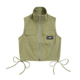 Women Vest Short Vest Women's Loose Brand Zipper Sleeveless Vest