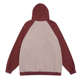 Men Hoodie Color-Block Raglan Sleeves Hooded Jacket Men's Loose Letters