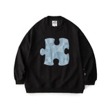 Unisex Hoodie Vintage Embroidered Loose Crew Neck Pullover Sweatshirt Coat for Men and Women