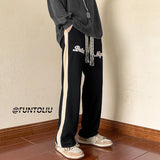 Men Sweatpants Vintage Men's Fashion Brand Ins Sweatpants Loose Straight Casual Trousers