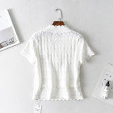 Women T-Shirt Spring/Summer V-neck Short-Sleeved Knitted Bottoming Shirt T-shirt
