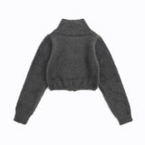 Women Sweater Cropped Cardigan Sweater Girls' Spring and Autumn Zipper