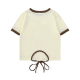 Women T-shirt Printed Short-Sleeved T-shirt Women's Summer Midriff Outfit round Neck