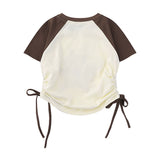Women T-shirt Short T-shirt Girls Summer round Neck Short Sleeve