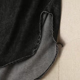 Women T-Shirt Loose Mid-Length Boyfriend Style Denim Shirt for Women