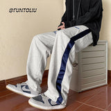 Men Sweatpants Vintage Men's Fashion Brand Ins Sweatpants Loose Straight Casual Trousers