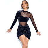 Women Desses Autumn Stitching Sheath Skirt Dress Women