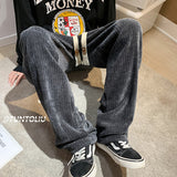 Men Sweatpants Vintage Corduroy Fall Loose Casual Trousers
