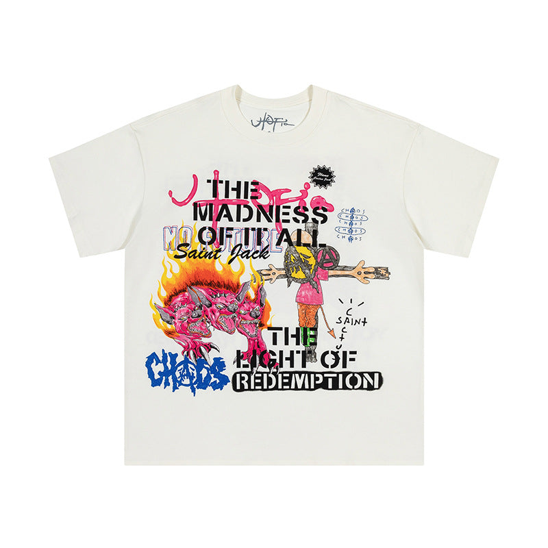 Travis Scott T-Shirt Travis Scott Utopia Graffiti Casual Print Short Sleeve
